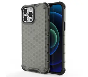 Hurtel Honeycomb Case čierna / Odolný kryt / TPU bumper / iPhone 13 Pro Max