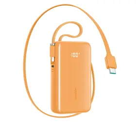 Joyroom JR-PR2 oranžová / Powerbanka / 10000mAh / 35W / 1x USB-C / 1x USB-C & 1x Lightning kábel