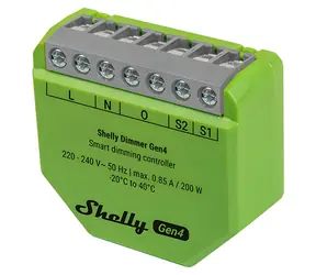 Shelly Dimmer Gen4 / Stmievací modul / Wi-Fi / Bluetooth / Zigbee / Matter / bez nulového vodiča