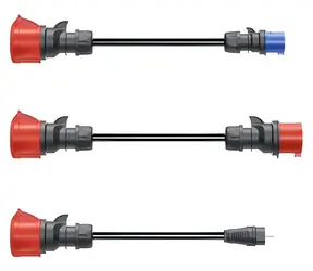go-e adaptérová sada CH-04-07 Gemini flex 22 kW čierna / Sada nabíjacích adaptérov / 3 diely / 30 cm