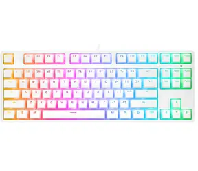 Rampage Ghost TKL biela / Herná klávesnica / mechanická / Huano Red Switch / podsvietená / drôtová