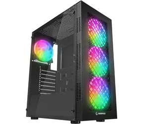 Rampage Plaid V1 čierna / Skriňa / 4X 120 mm RGB ventilátor / Presklená bočnica