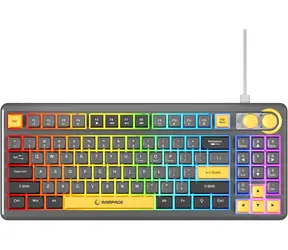 Rampage Cyclone Knob čierna / Herná klávesnica / drôtová / membránová / RGB podsvietenie / 90% layout