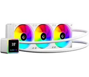 Rampage Infinite V360 biela / AIO vodný chladič CPU / 360 mm / ARGB / Ukazovateľ teploty
