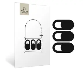 Tech-Protect Cam Fit+ čierna / Ochranný kryt kamery notebooku / 3 ks
