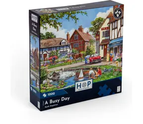 HOP Puzzle Rušný deň / 1000 dielikov / nepravidelné dieliky / plagát A3