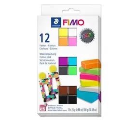 FIMO Effect Neon / Modelovacia hmota / Sada 12× 25 g / Neónové farby / Pečenie 110 °C / 30 min