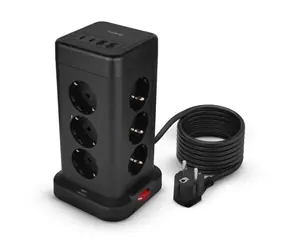 Huslog nabíjacia stanica 15W čierna / 12x zásuvka / 2x USB-C / 2x USB-A