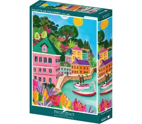 PIECES & PEACE Puzzle Farby Polperra / 1000 dielikov / 47,8 x 69 cm