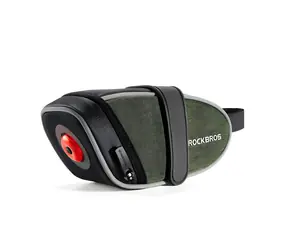 Rockbros C52-2 zelená / Cyklistická taška pod sedlo / integrované LED svetlo / 250 mAh
