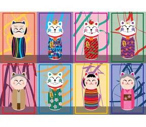 YAZZ Puzzle Maneki Kokeshi