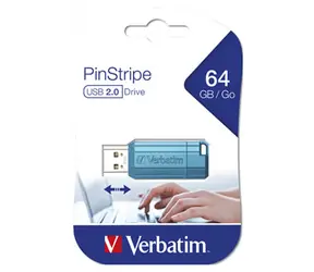 Verbatim Store 'n' Go PinStripe 64GB modrá / Flash disk / USB 2.0 / čítanie 12 MB/s / zápis 5 MB/s