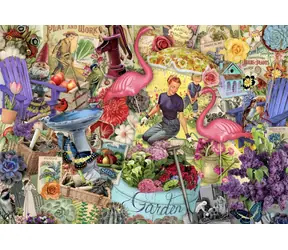 GRAFIKA Puzzle Záhradná koláž / 1000 dielikov / 69 × 47,8 cm