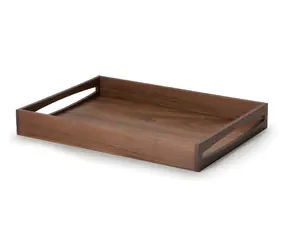 Continenta Podnos orech 49x35x6,3 cm / Podnos / masívne drevo / lakovaný povrch