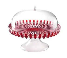 Guzzini Dolce VITA červená / Stojan na tortu s poklopom / 31 cm / bioplast