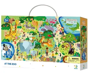 DODO Puzzle s hľadaním obrázkov V ZOO / 80 dielikov / 45 x 31 cm