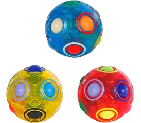 BRAIN GAMES Hlavolam Magic Ball / 12 otvorov / 11 farebných guličiek / mix farieb