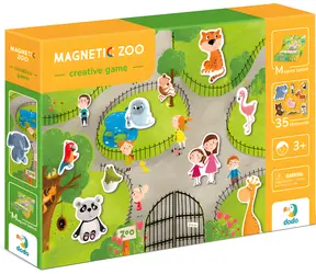 DODO Magnetická hra Zoo / Magnetky / 35 dielikov / Prenosná herná doska