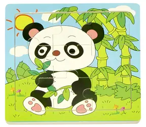 Orion Drevené puzzle Panda / 9 dielikov / v rámčeku / 12 x 12 cm
