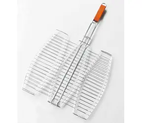 RULYT grilovací rošt na 3 ryby / Grilovací rošt / 66 x 40 cm / železo, chrómovaný povrch