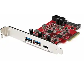 StarTech PCIe karta 5x USB 10Gbps červená / Radič USB / PCIe / USB 3.2 Gen 2 / 2x USB-A + 1x USB-C