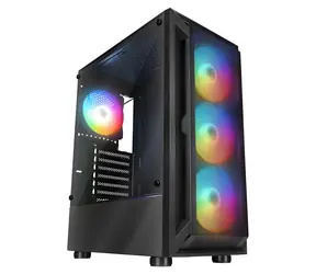 Rampage SHIVA čierna / PC skriňa / Presklená bočnica / 4X 120mm RGB ventilátor