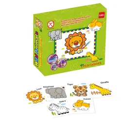 MAC TOYS Vyfarbovacie puzzle Zvieratká / Vodou aktivované pero / Opakovane vyfarbiteľné
