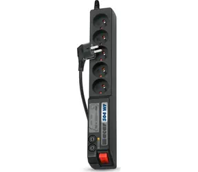 Acar 504WF čierna / Prepäťová ochrana / 5 zásuviek / 1,5 m
