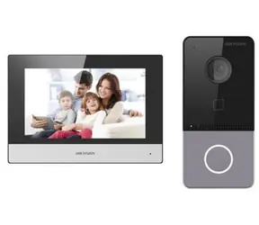 HIKVISION DS-KIS603-P(C) / IP videotelefón / bytový monitor + dverové stanice / PoE