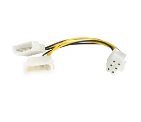 StarTech redukcia Molex LP4 - PCI-E 6-pin čierna / Redukcia / 0,15 m