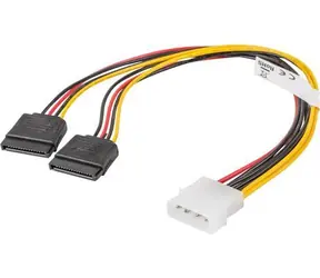 Lanberg CA-HDSA-11CU-0030 / Napájací kábel / Molex 4pin - 2x SATA 15pin / 0,3m
