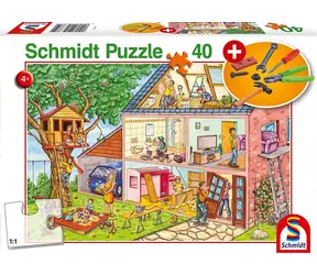 Schmidt Puzzle Pracovití remeselníci /40 dielikov/ s detským náradím