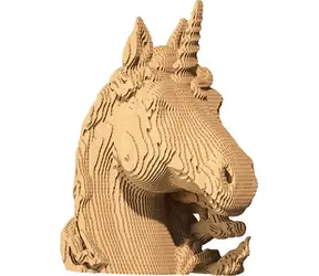 CARTONIC 3D puzzle Jednorožec / 65 dielikov / kartónové / bez lepidla / rozmer modelu cca 18x19x9 cm