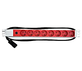 Schrack IU070131 / Napájací panel / 19" / 1U / 8x zásuvka ČSN / IEC C14 / kábel 2 m