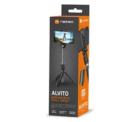 Natec Alvito BT 4.0 čierna / Selfie tyčka - tripod / Bluetooth 4.0