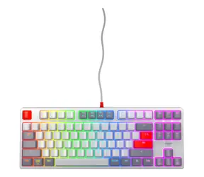 Cherry XTRFY K4V2 TKL Retro sivá / Herná klávesnica / mechanická / Cherry MX Red / US layout / podsvietená / drôtová, 2 m