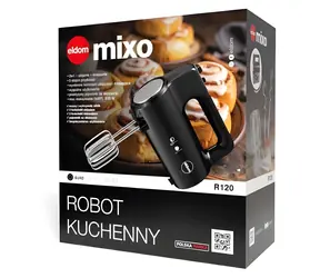 Eldom R120 čierna / Ručný šľahač / 5 rýchlostí / hnetacie háky / turbo