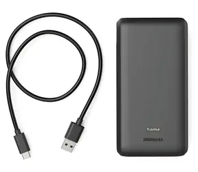 HAMA Power Pack New Performance 20 antracit / Powerbanka / 20000 mAh / 1x USB-C / 2x USB-A / 5V / 3A