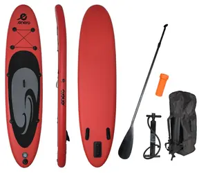 ENERO Paddleboard červeno-čierno-sivý / 320 × 76 × 15 cm / nosnosť 140 kg / vr. pádla a pumpy
