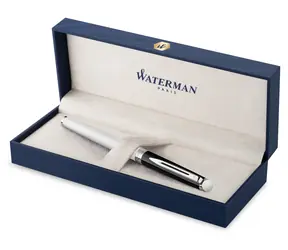 WATERMAN Hémisphere Blocking BW čierno-biela / Plniace pero / hrot M / modrý atrament / darčeková krabička
