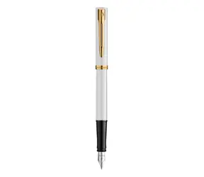 WATERMAN IMPRESSION bielo-zlatá CT F / Plniace pero / Jemný hrot / Nerezová oceľ / Darčeková krabička