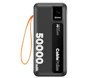 Obal:Me CablePulse 50000mAh 22,5W čierna / Powerbanka / integrované káble / USB-C / USB-A