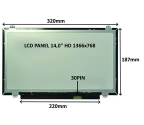 SIL LCD panel 14,0" HD matný / LCD panel pre notebook / 1366x768 / 30 pin / úchyty hore a dole