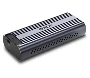Lindy 43394 šedá / Puzdro pre SSD M.2 NVMe / USB4 / 40 Gb/s / hliník