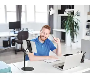 Durable TWIST COMBI čierna / Stolový držiak tabletu a telefónu / otočný 360° / 4,7-13" / do 0,8 kg