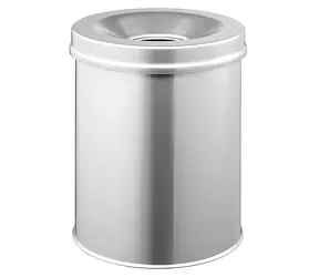 Durable Safe 15 l strieborná / Odpadkový kôš / okrúhly / oceľ / samozhášacia