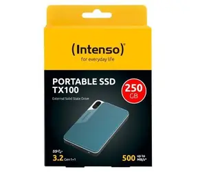 INTENSO TX100 250GB šedo-modrá / Externý SSD / USB 3.2 Gen 1x1 / čítanie 500 MB/s
