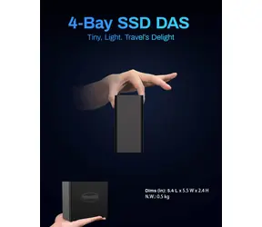 TerraMaster D4 SSD / Externý box pre SSD / USB4 40 Gb/s / 4X M.2 NVMe / diskless
