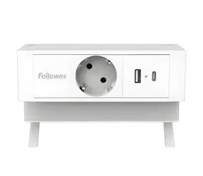 Fellowes 100137173 biela / Stolný napájací modul / 1x zásuvka / USB-A / USB-C PD 30W / 2 m