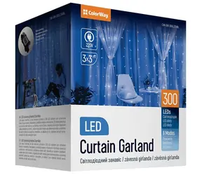 Colorway LED girlanda modrá / LED girlanda / 300 LED / 3 x 3M / vnútorná / 230V